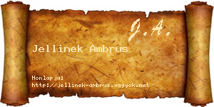 Jellinek Ambrus névjegykártya